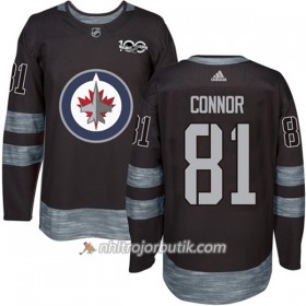 Män Ishockey Winnipeg Jets Tröja Kyle Connor 81 1917-2017 100th Anniversary Adidas Svart Authentic